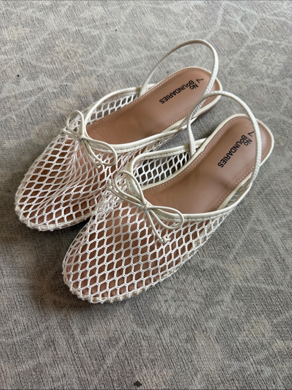 No Boundaries White Mesh Slingback Mules